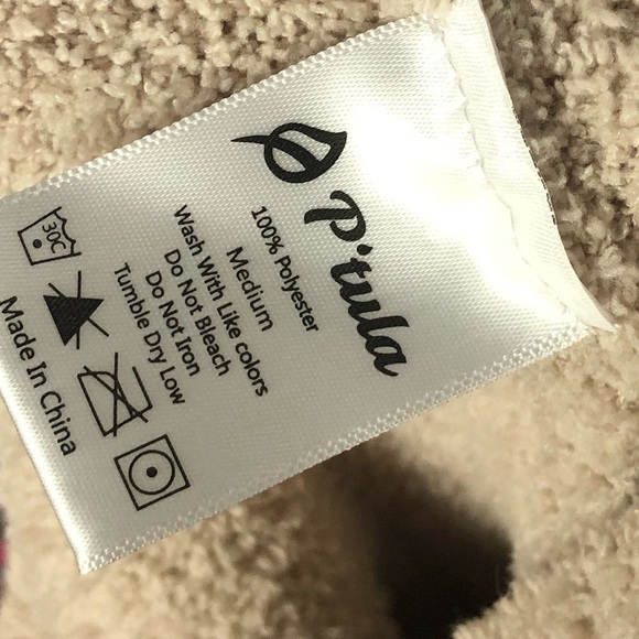 P'Tula The Plush Pant Cream Fuzzy Knit Straight Leg Pants M - Picture 6 of 6